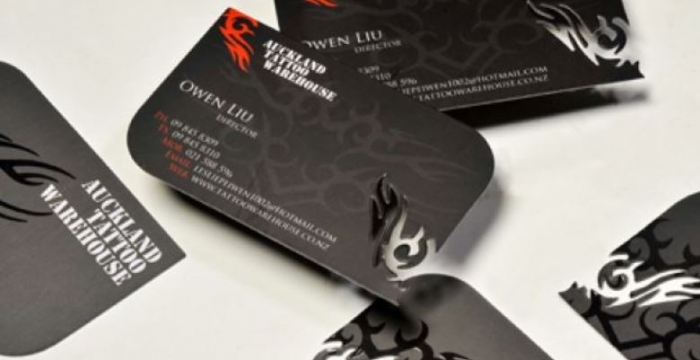 DIE-CUT Visiting Cards Printing with spot UV Lamination (Front Side)